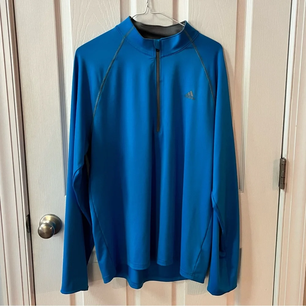 Adidas Men's M 1/4 Zip Golf  Athletic Pullover Blue Size M Quarter Zip Active